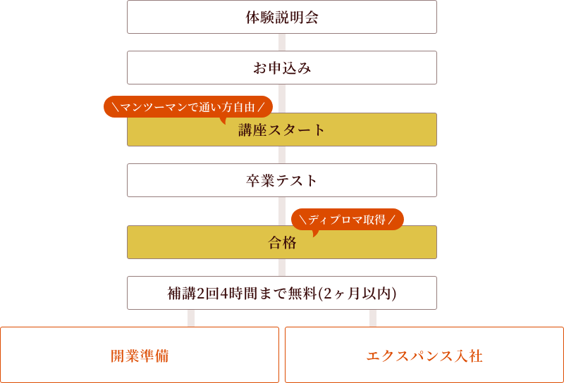 説明会から卒業後までの流れ
